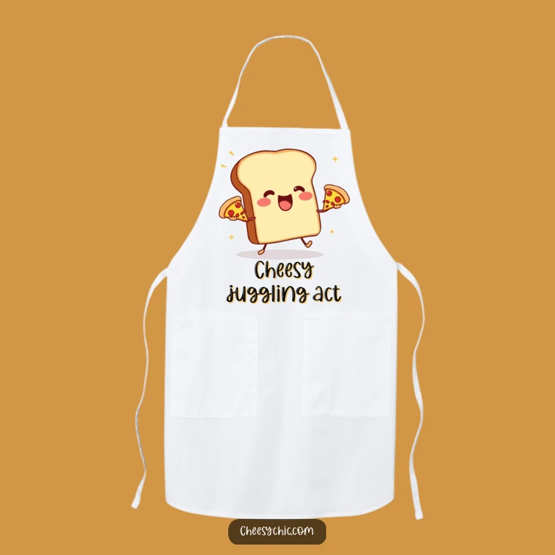 Funny Toast Juggling Pizzas Apron - Chef's Whimsical Foodie Protector
