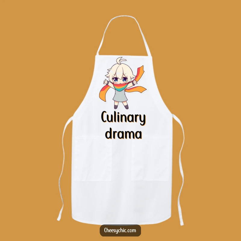 Funny Dramatic Character Apron - Rainbow Scarf Chef Pose
