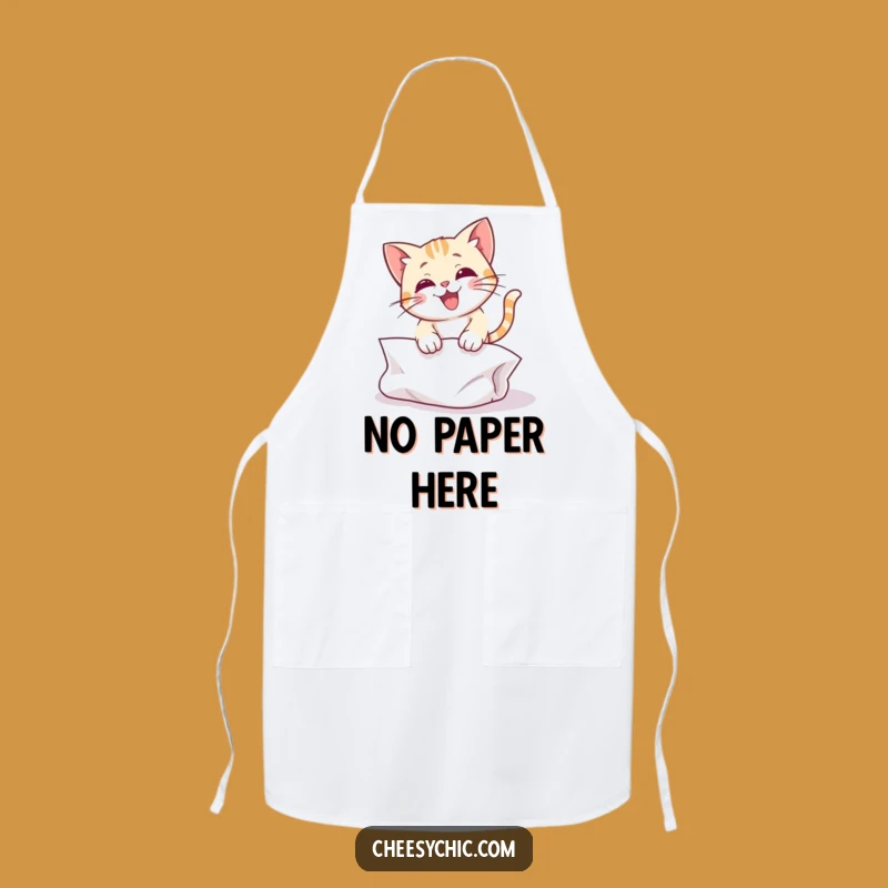 Funny Cat Pouncing Paper Apron - Kitchen Fun for Cat Lovers & Bakers