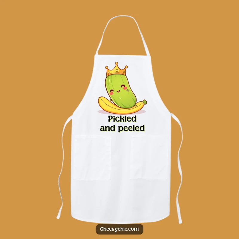Funny Pickle Crown Slipping Apron - Chef's Comical Banana Peel Protector