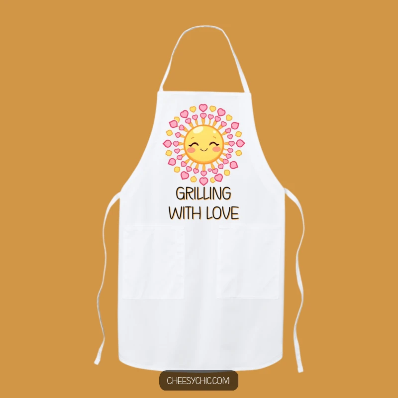 Funny Winking Sun Apron - Cook with Love and Warm Celestial Flair