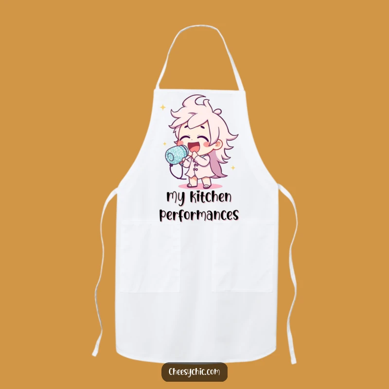 Funny Glitter Microphone Chef Apron - Hilarious Kitchenwear for the Star Cook
