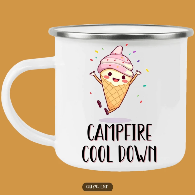 Funny Ice Cream Cartwheel Camping Mug - Outdoor Sprinkles Cartoon Cup