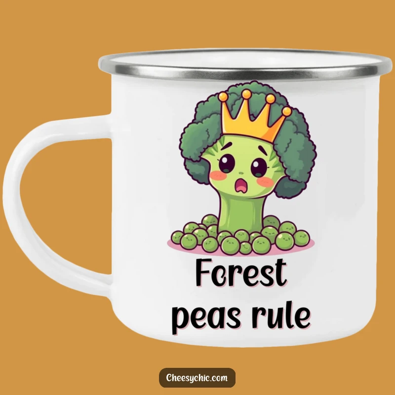 Funny Broccoli King Camping Mug - Royal Veggie Outdoor Cup, Hilarious Gift