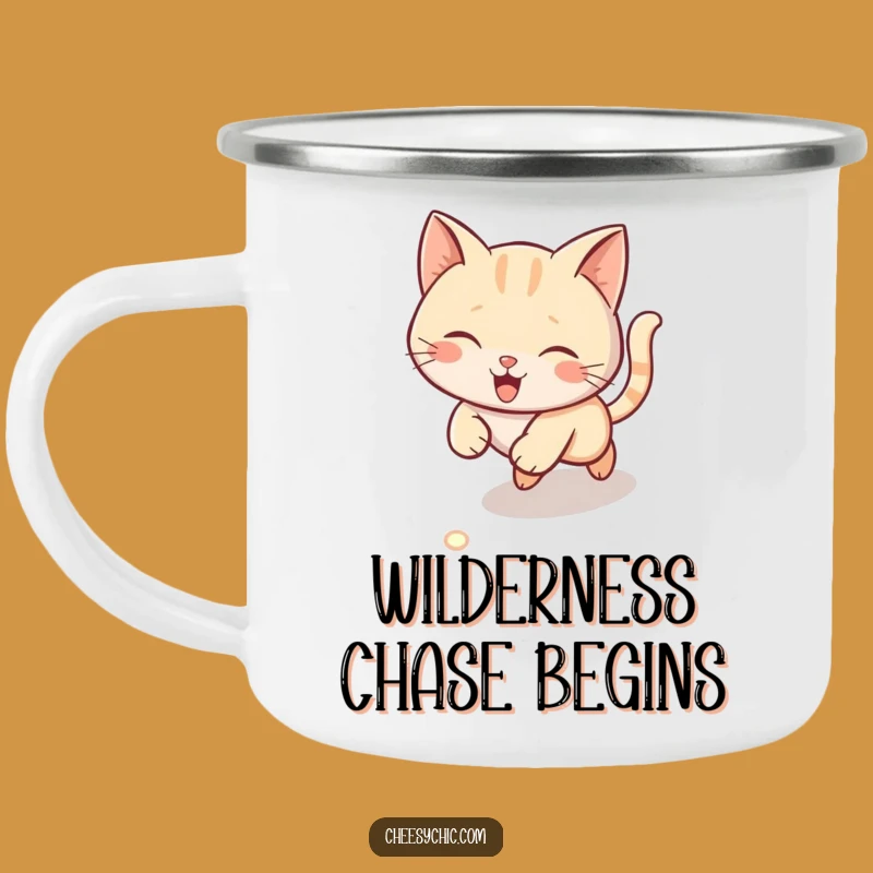 Funny Laser Cat Camping Mug - Durable & Hilarious for Your Next Adventure