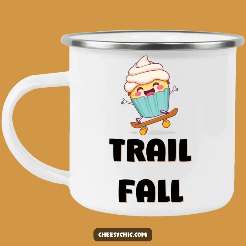 Funny Skateboard Cupcake Camping Mug: Enjoy Your Adventures with This Hilarious Dessert