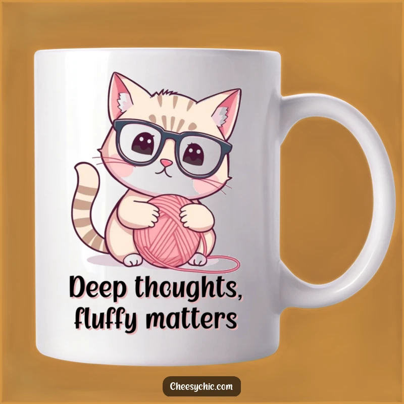 Funny Intellectual Cat Reading Glasses Mug - Perfect Gift for Book Lovers & Feline Fans