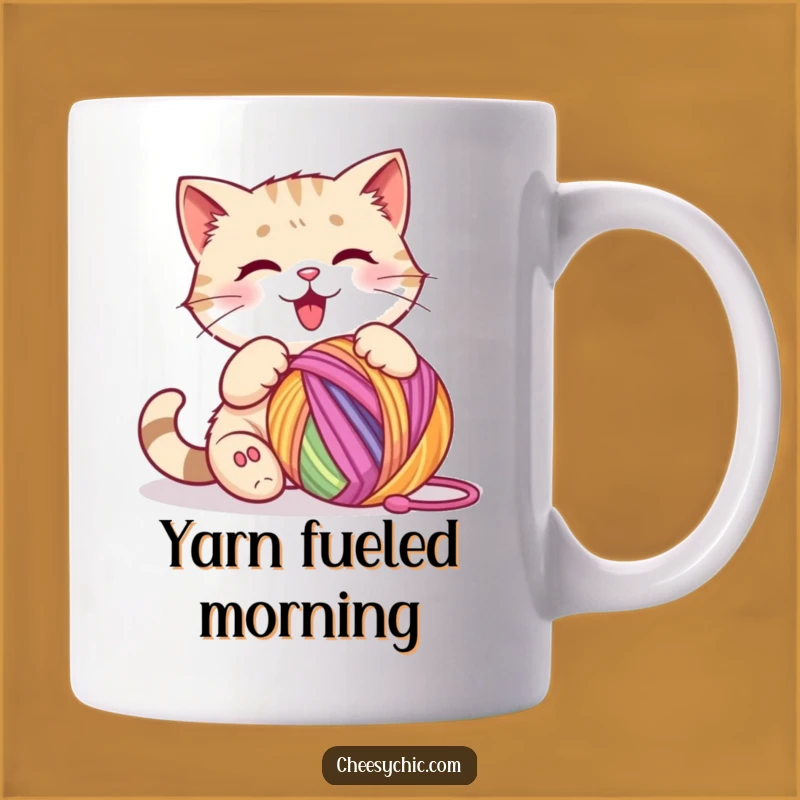 Funny Cat Yarn Ball Mug - Hilarious Cat Lover Gift for Playful Moments