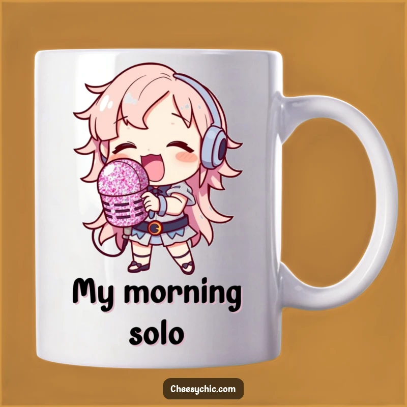 Funny Glitter Microphone Singer Mug: Loud Character Gift for Divas