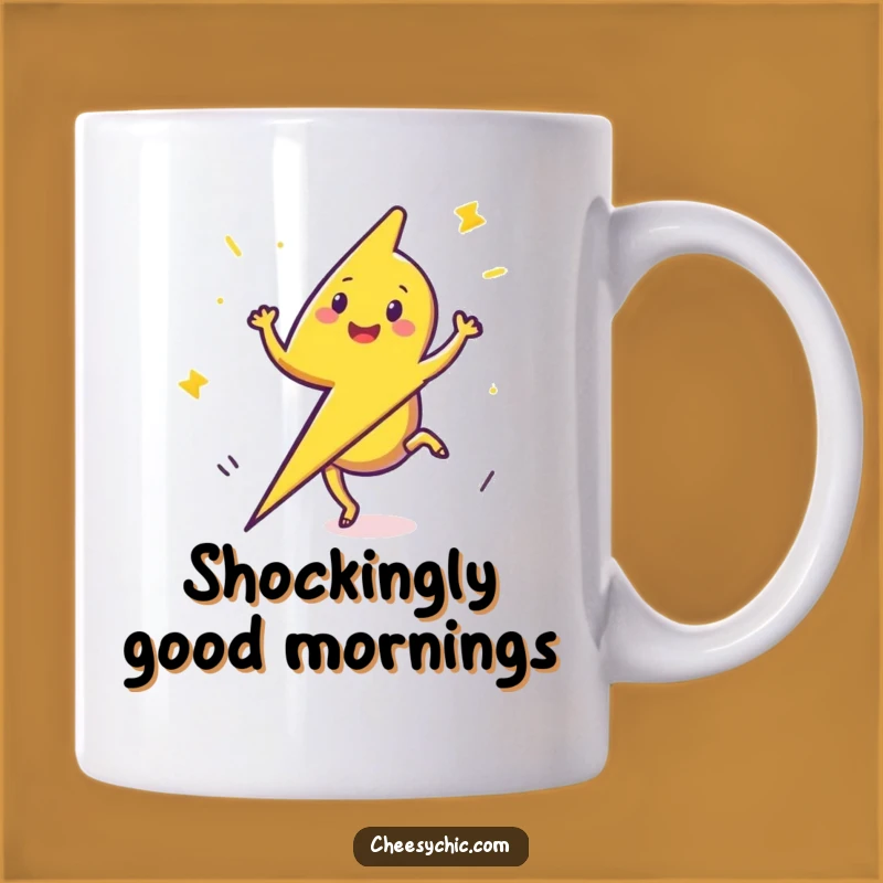 Funny Lightning Bolt Cartwheel Mug - Energetic Character for a Shockingly Funny Gift