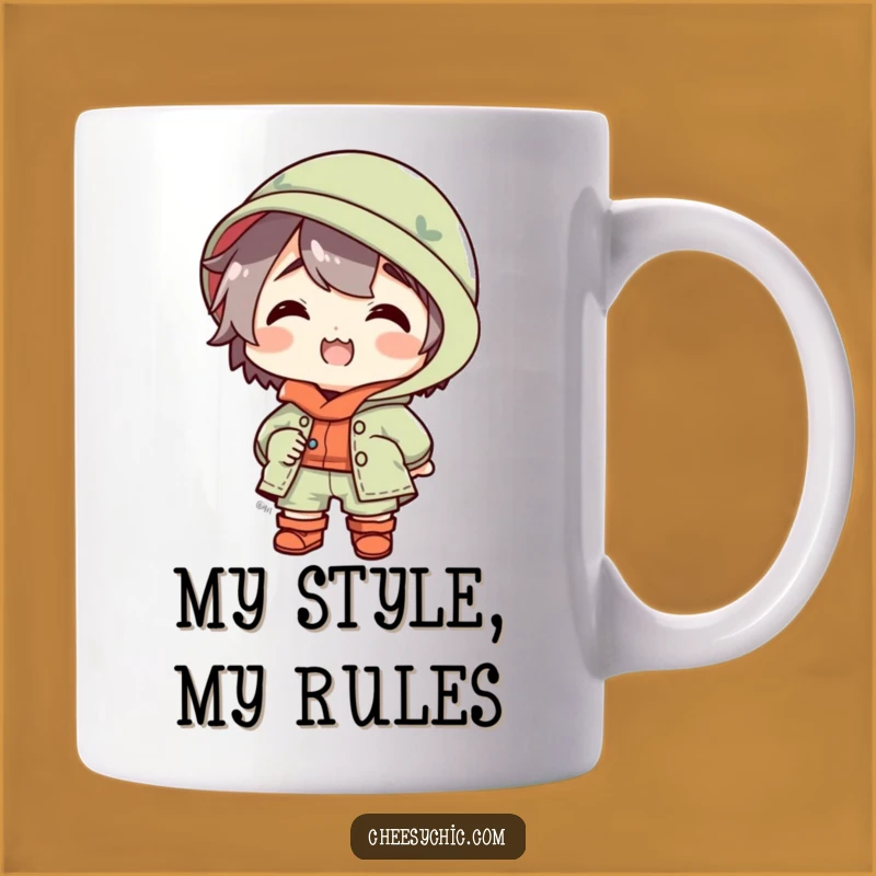 Funny Mismatched Outfit Character Mug: Delightfully Quirky Gift for Expressive Souls