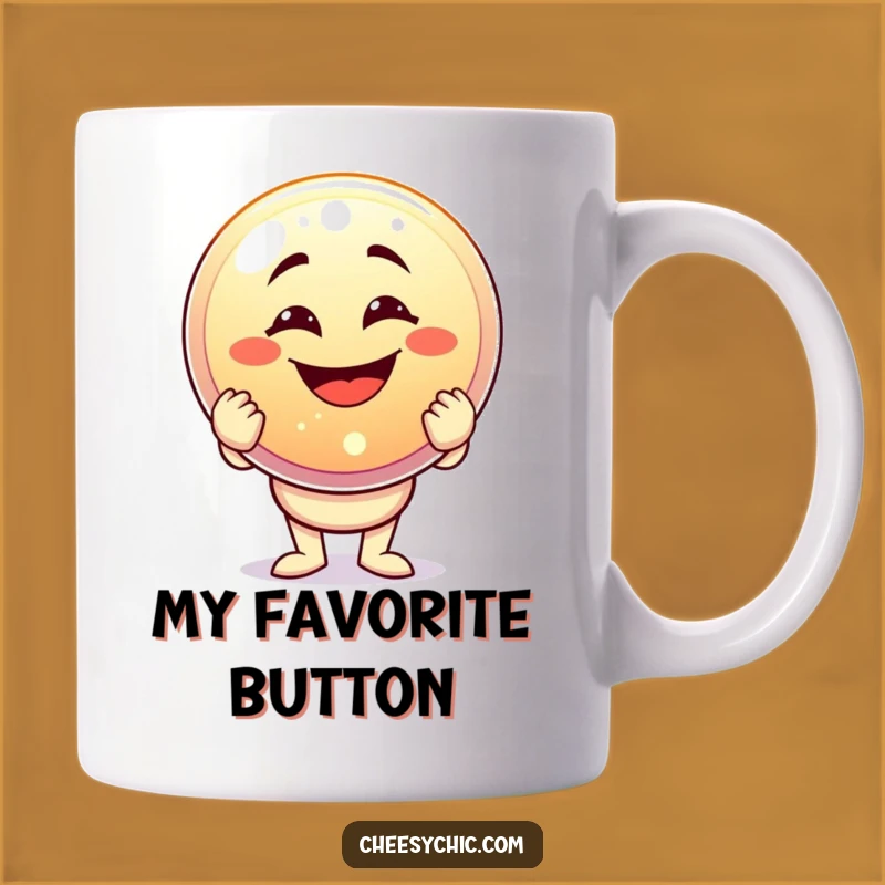 Funny Button Holder Mug: Humorous Gift for Goofballs & Achievers