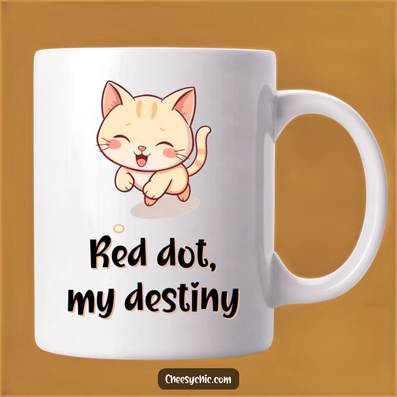 Funny Laser Cat Chase Mug - Hilarious Gift for Active Felines & Their Humans