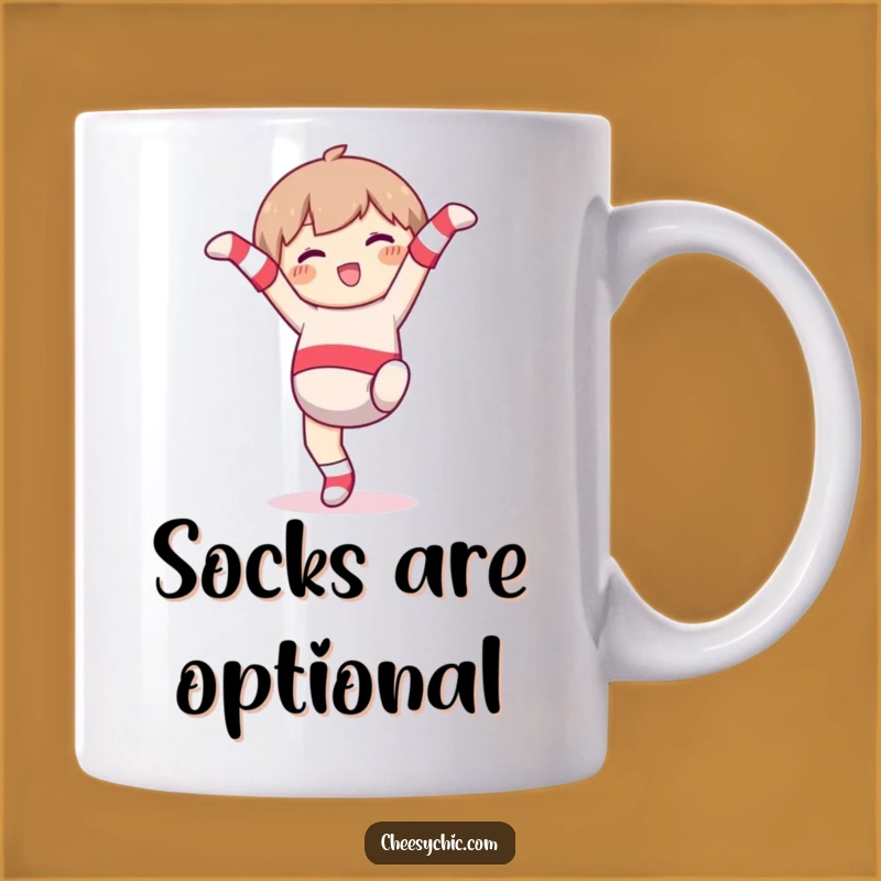 Funny Mismatched Socks Cartwheel Mug: Glee Character Gift for Fun Lovers