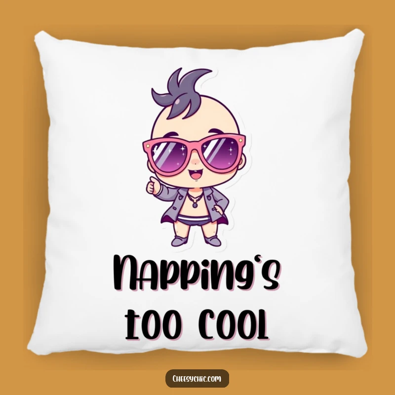 Funny Accent Pillow: Cool Sunglasses Character, Comfy Style - Great Funny Gift