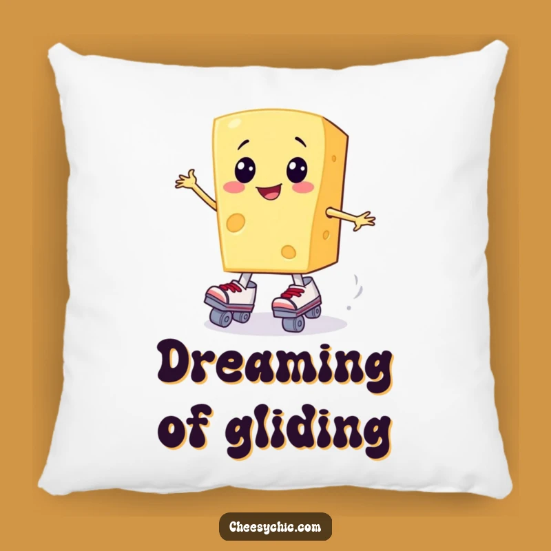 Funny Cheese Skater Pillow: Comfy Cushion for Cheesy Smiles