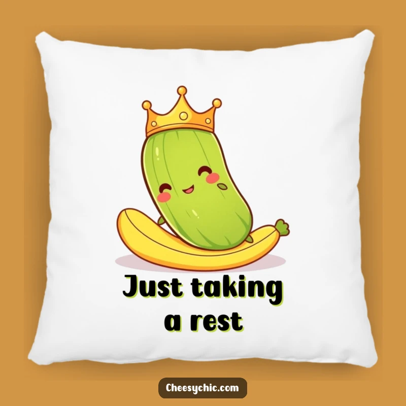 Funny Pickle Crown Slipping Pillow - Comfy Cartoon Banana Peel Cushion