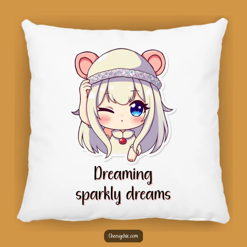 Funny Winking Character Pillow - Cozy Sequined Hat Comfort