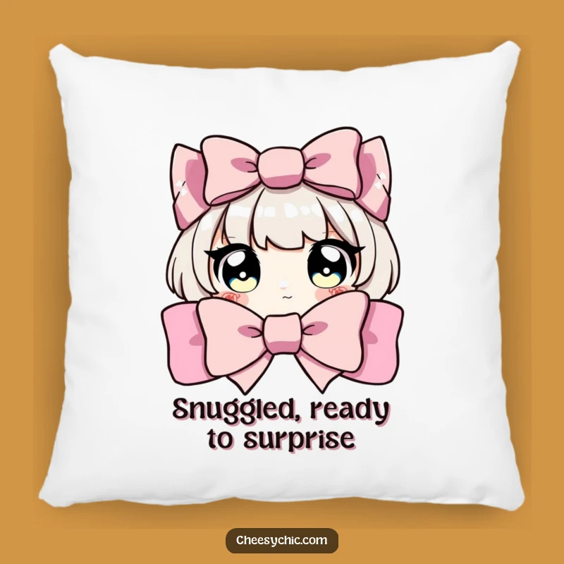Funny Peeking Bow Pillow - Comfy, Hilarious Accent for Playful Spaces