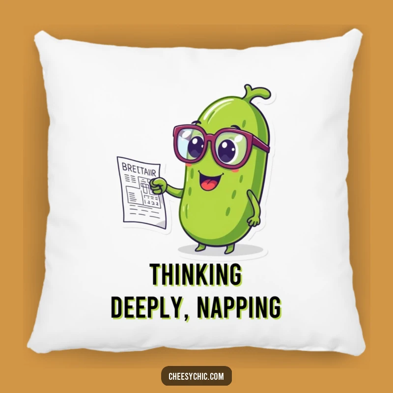 Funny Pickle Genius Pillow: Comfy Cushion for Clever Minds