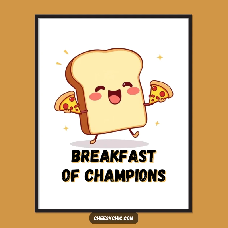 Funny Toast Juggling Pizzas Digital Art - Comical Foodie Cartoon Download