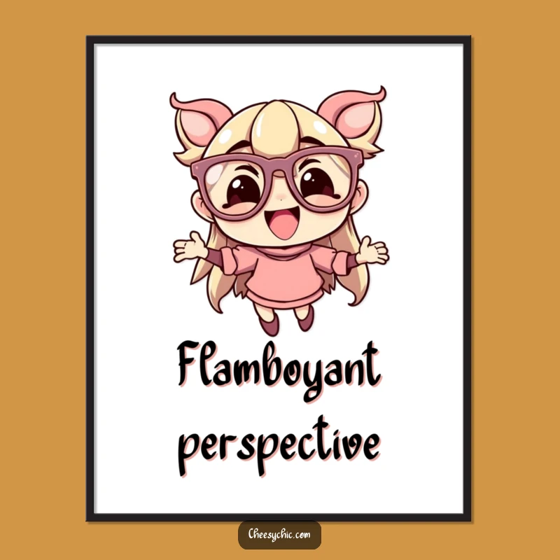 Funny Flamboyant Glasses Character Art Print - Lively Leap Digital Decor