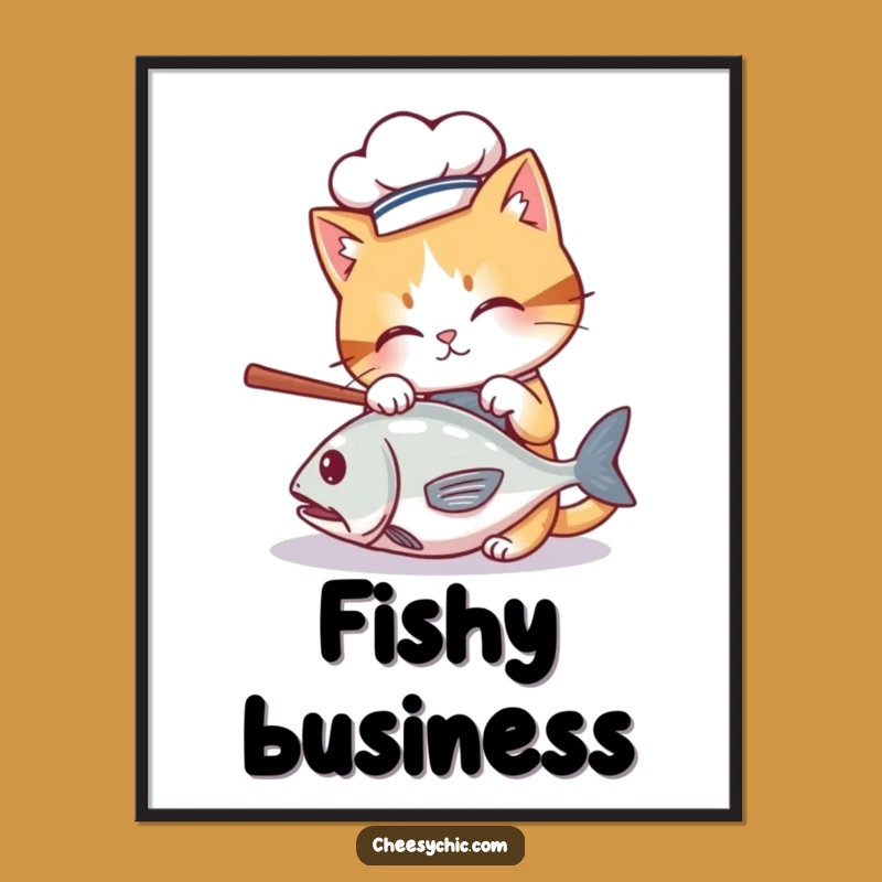 Funny Chef Cat Digital Print - Instant Wall Art for the Culinary Corner