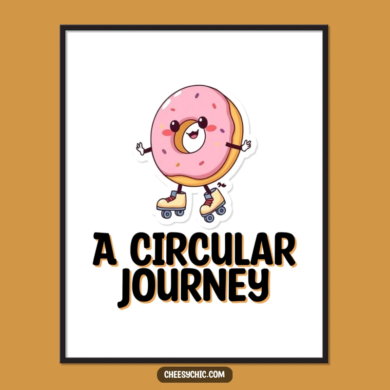 Funny Donut Roller Skates Digital Art - Comical Wobbly Charm Download