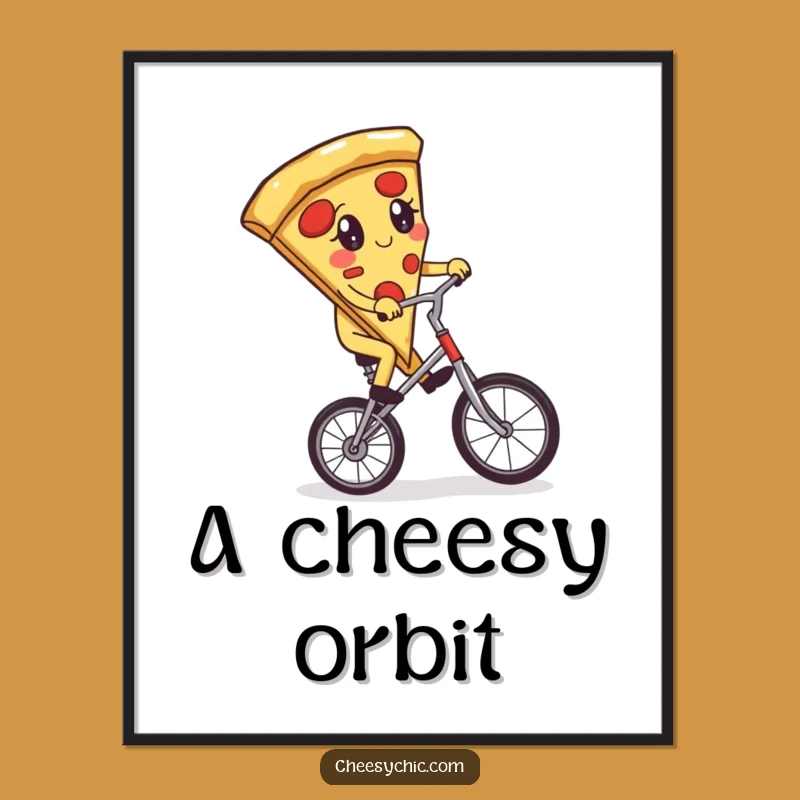 Funny Pizza Unicycle Digital Art - Comical Slice Cartoon Download