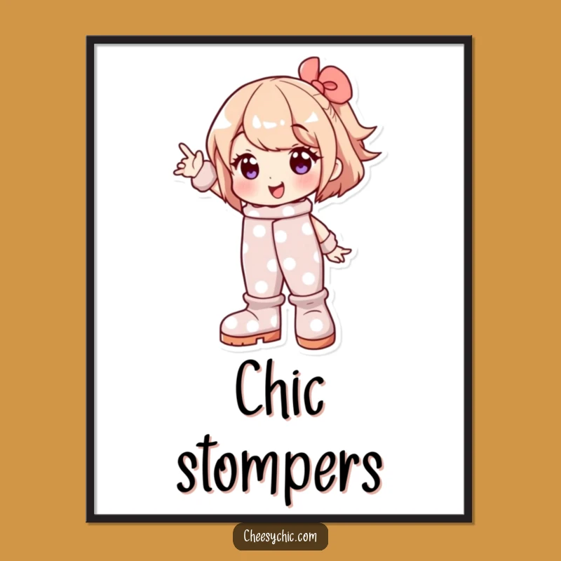 Funny Polka Dot Boots Digital Print: Instant Cheerful Wall Art