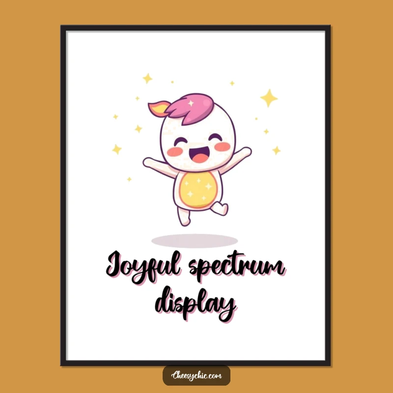 Funny Rainbow Bouncing Digital Art, Instant Vibrant and Joyful Decor