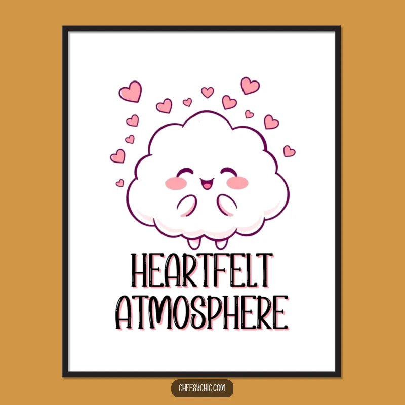 Funny Cloud Raining Hearts Digital Art, Instant Sweet and Playful Decor