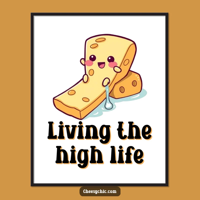 Funny Cheese Waterslide Digital Art: Instant Humor for Your Space