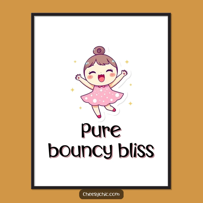 Funny Sparkle Dress Character Art Print - Joyful Digital Decor for Happy Walls