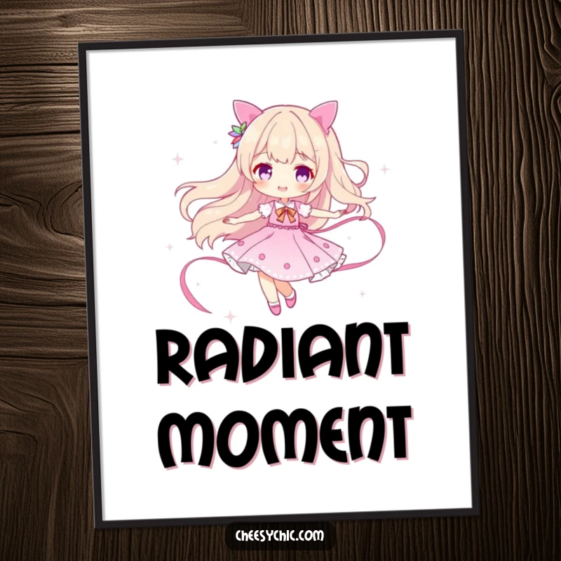 Funny digital art of a character twirling with a trailing ribbon of pure sparkle, perfect for whimsical and humorous decor.