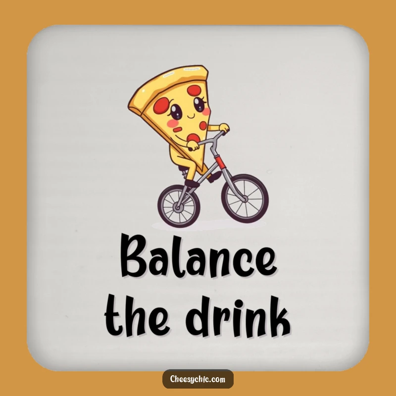 Funny Pizza Unicycle Coaster - Protect Surfaces with Slice Humor