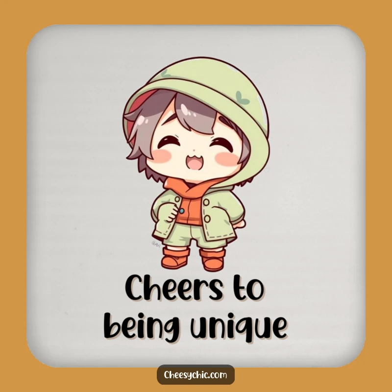 Funny Mismatched Outfit Character Coaster: Protect Surfaces with Quirky Delight