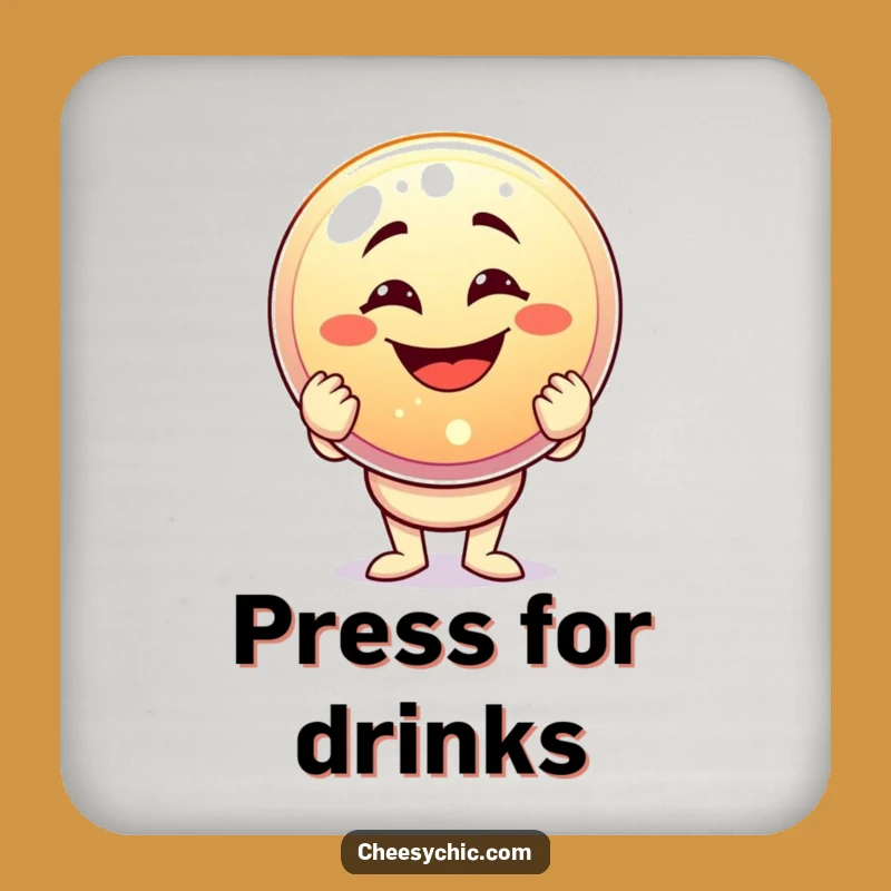 Funny Button Holder Coaster: Protect Surfaces with Celebratory Humor