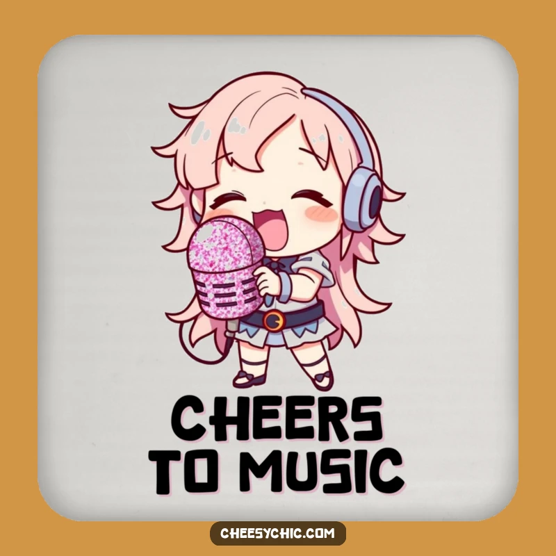 Funny Glitter Microphone Singer Coaster: Protect Surfaces with Style, Gift