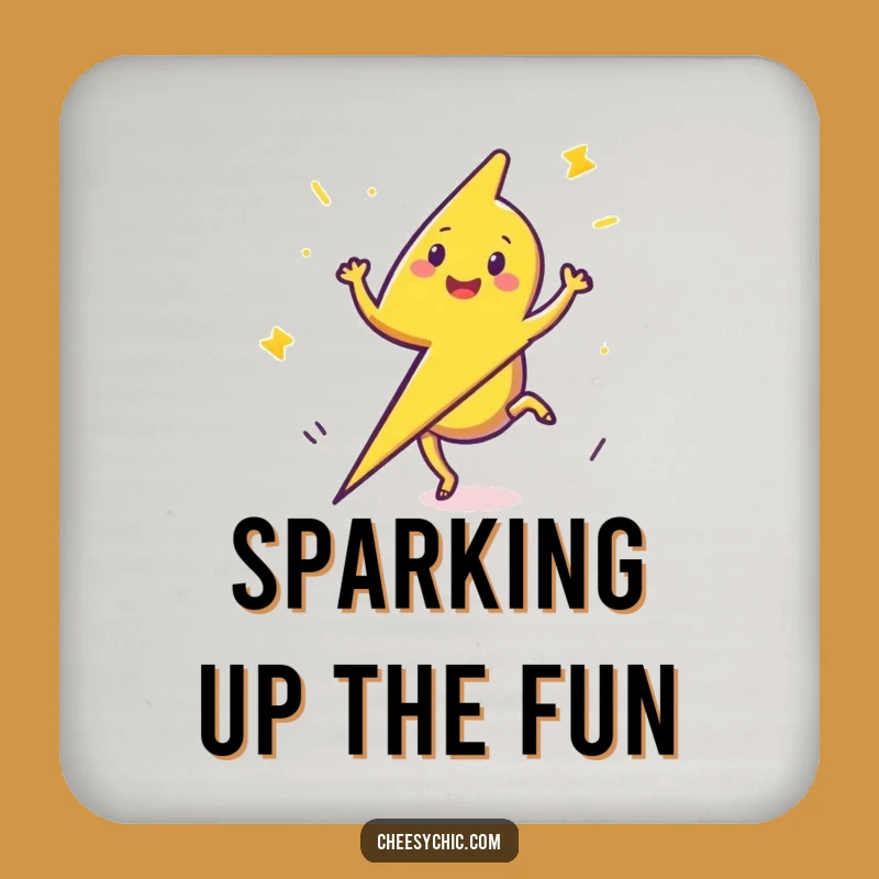 Funny Lightning Bolt Cartwheel Coaster - Protect Surfaces with Electric Charm