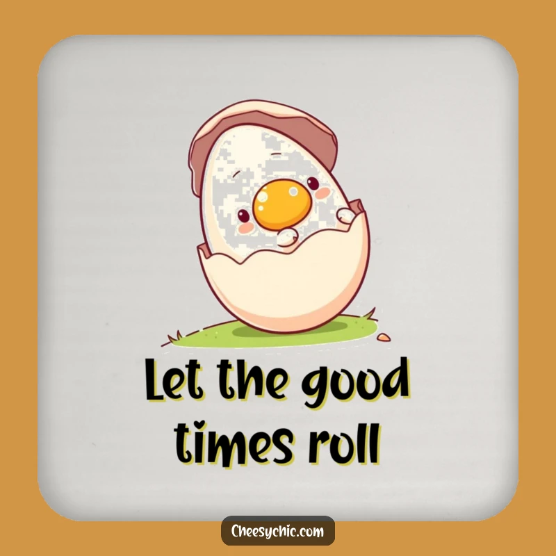 Funny Rolling Egg Drink Coaster - Protect Surfaces with Whimsy