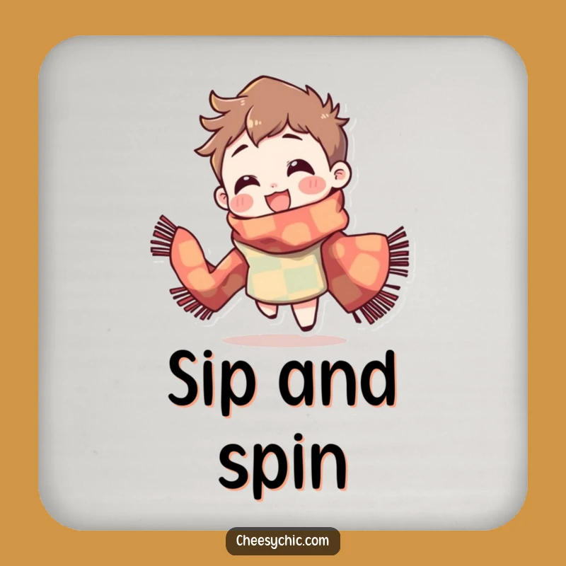 Funny Spinning Scarf Coaster: Protect Surfaces with Flair, Gift