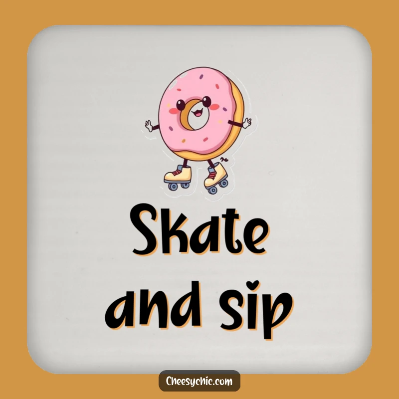 Funny Donut Roller Skates Coaster - Protect Surfaces with Wobbly Charm