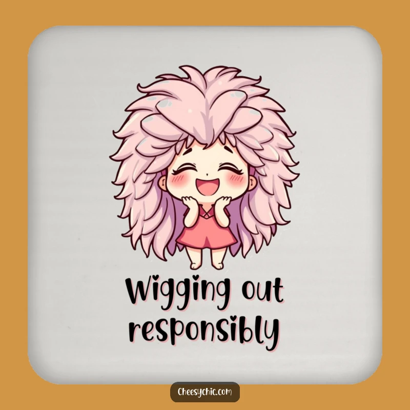 Funny Giggling Wig Character Coaster: Protect Surfaces with Hilarious Style