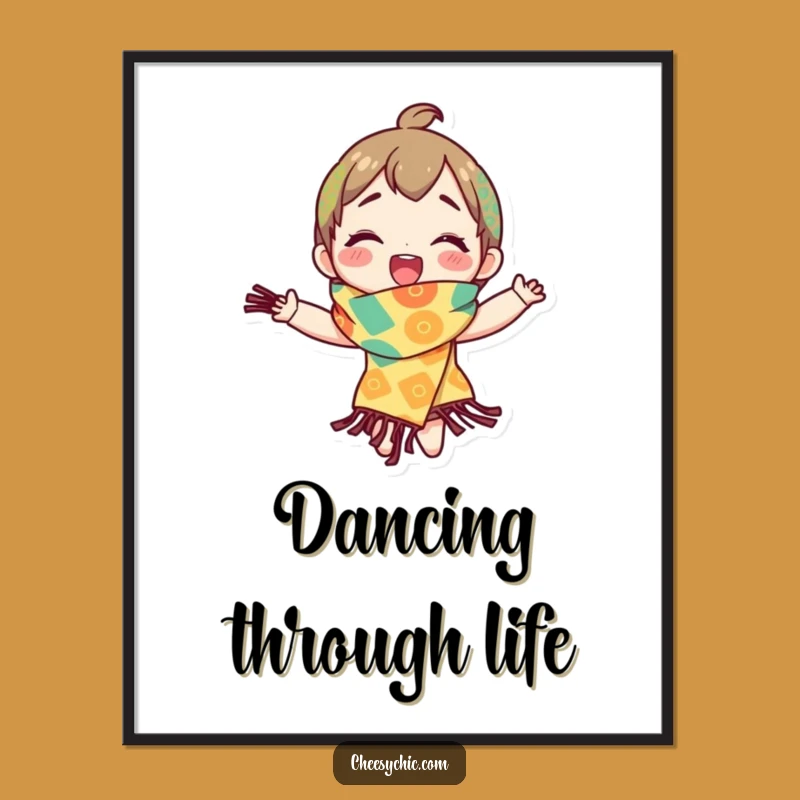 Funny Patterned Scarf Art Poster - Vibrant, Hilarious Decor for Lively Spaces