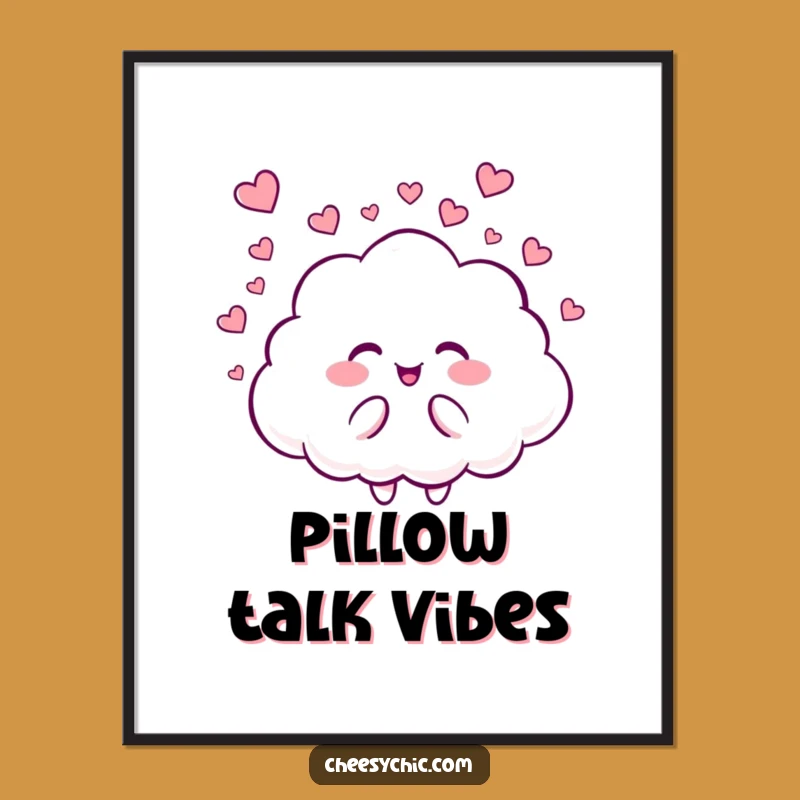 Funny Cloud Raining Hearts Poster, a Joyful and Lovely Wall Art