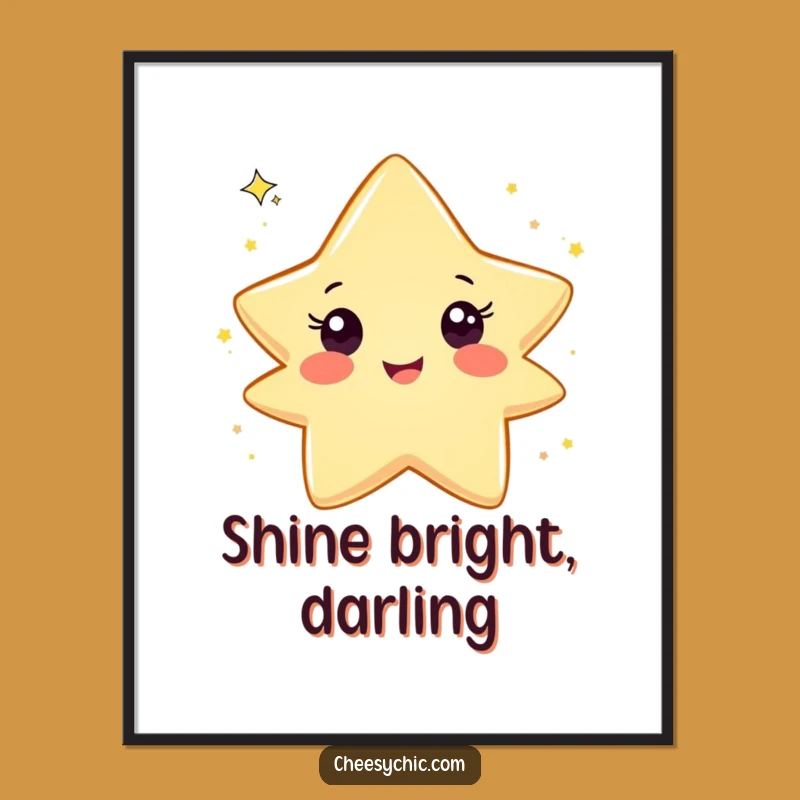 Funny Star Tossing Glitter Poster, a Joyful and Playful Wall Art