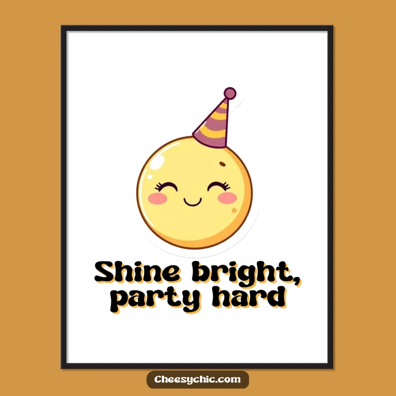 Funny Moon Party Hat Poster - Brighten Walls with Lunar Levity