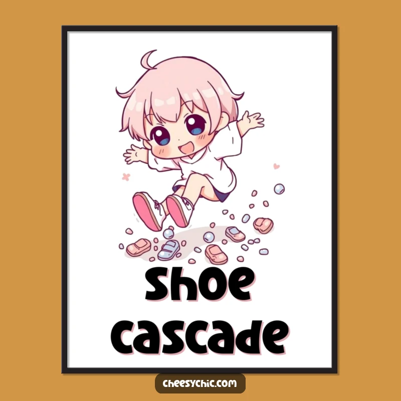 Funny Tripping Shoes Art Print - Hilarious Whimsical Decor