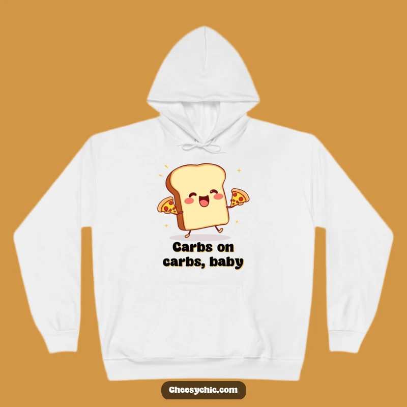 Funny Toast Juggling Pizzas Hoodie - Cozy Cartoon Foodie Sweatshirt